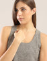 Tank top in ribbed tricot with round neckline and sleeveless
